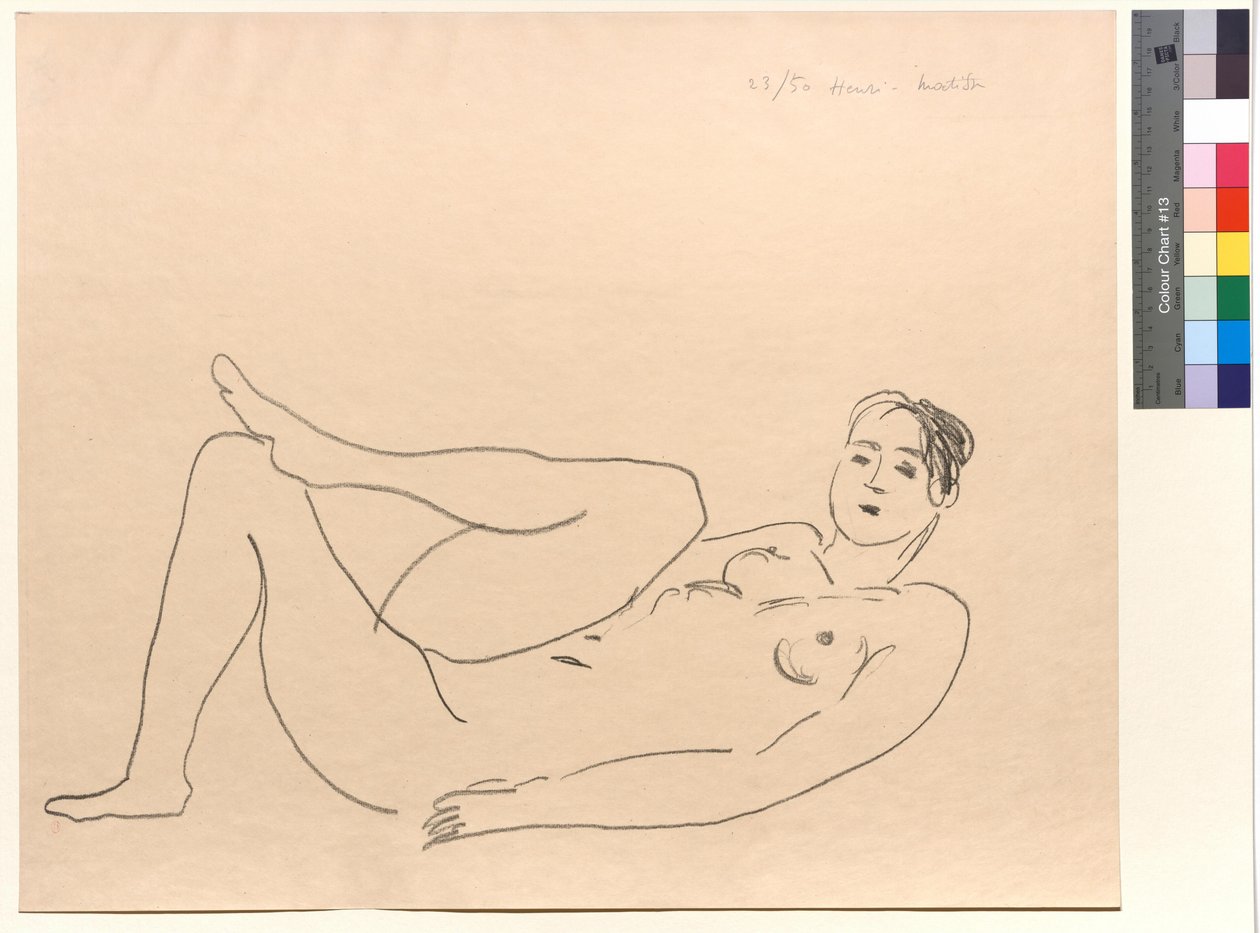 Nu deitado, perna dobrada: Estudo de pernas de Henri Matisse