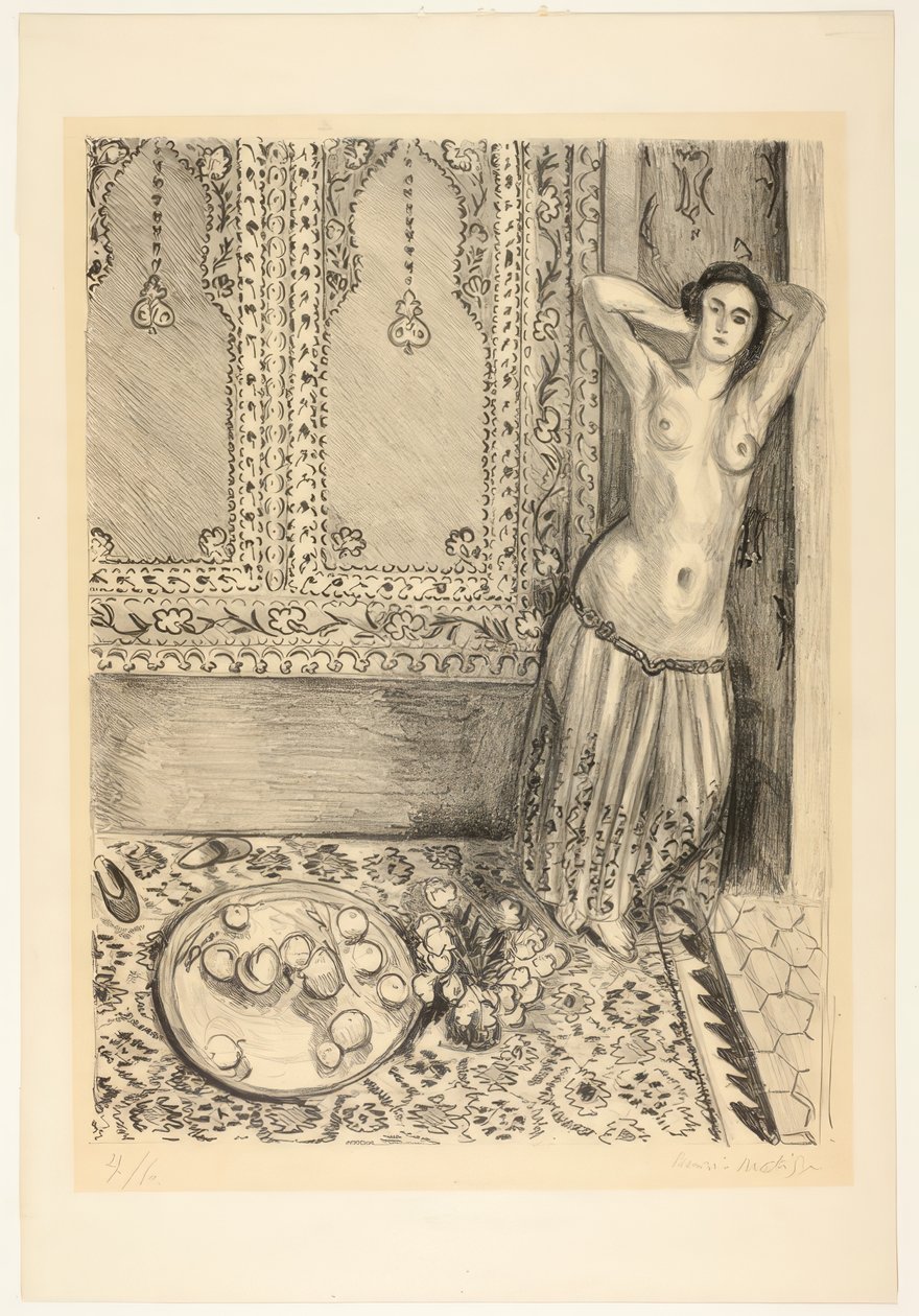 Odalisca de pé com bandeja de fruta de Henri Matisse