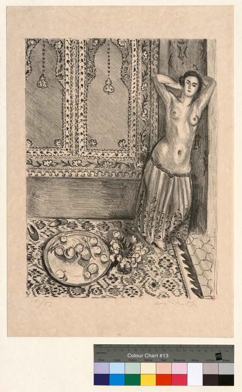 Odalisca de pé com travessa de fruta de Henri Matisse