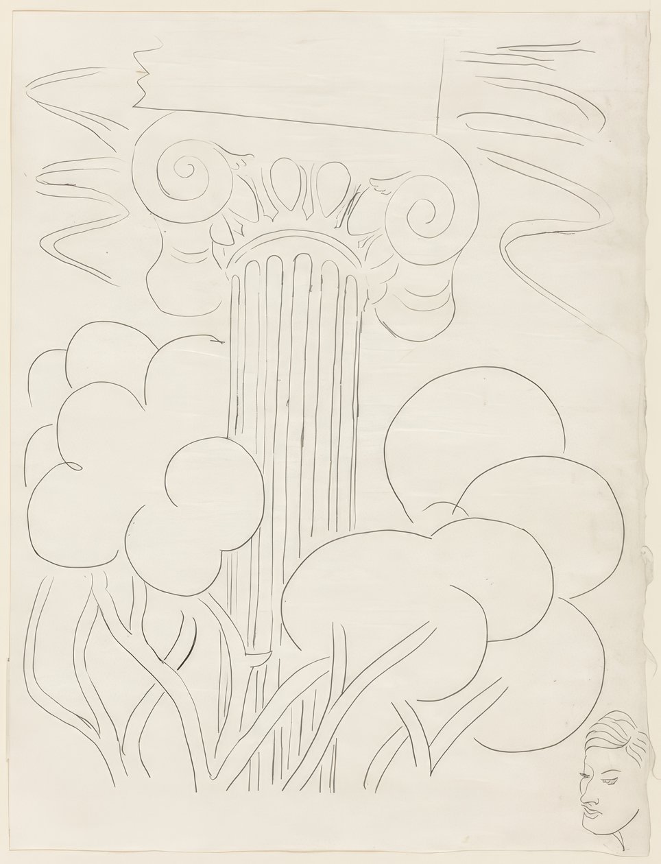 Vários sonetos: "A la nue accablante...", placa 29 de Poesies de Mallarmé de Henri Matisse