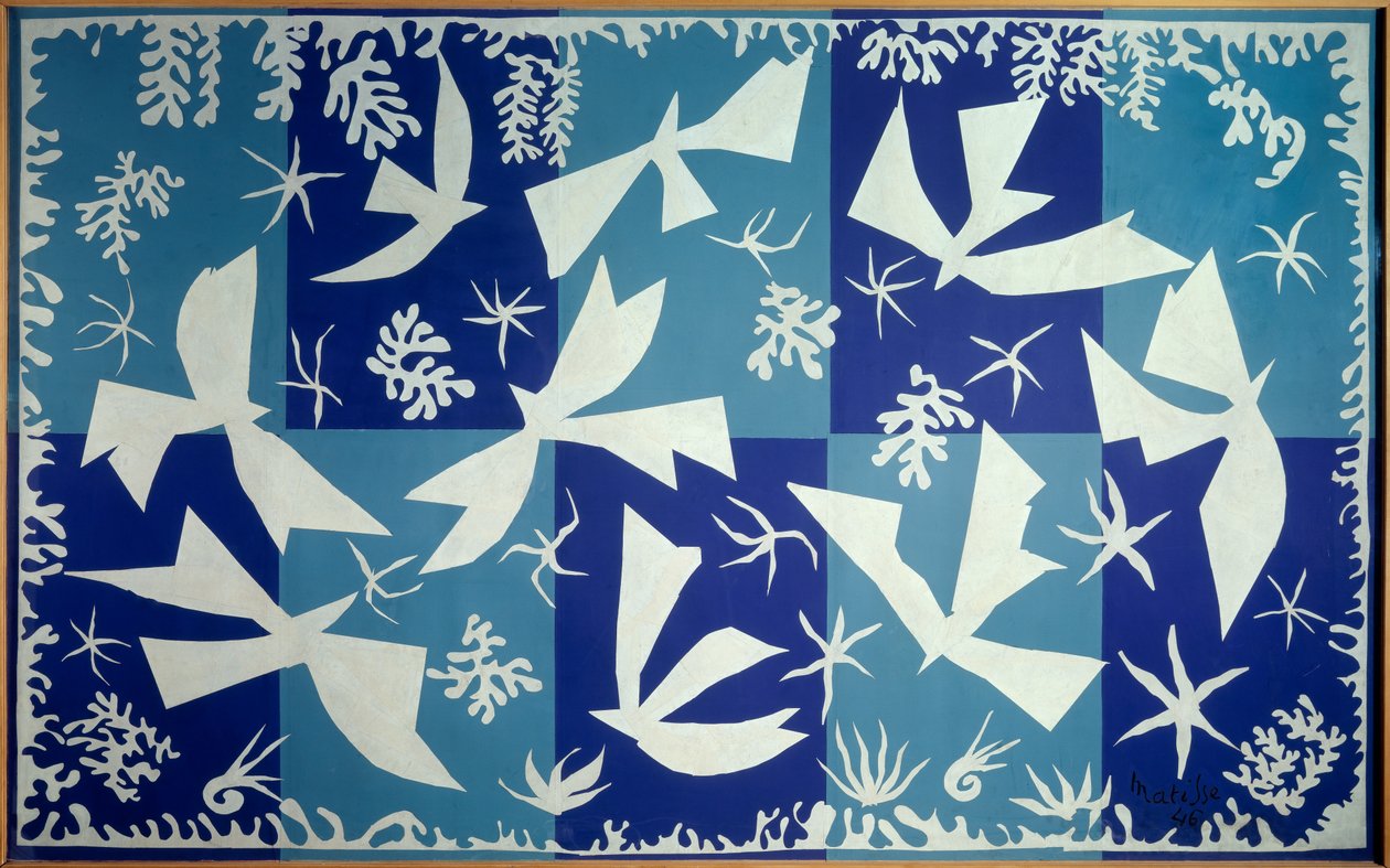 Polinésia, o céu 1946 (desenho, colagem) de Henri Matisse