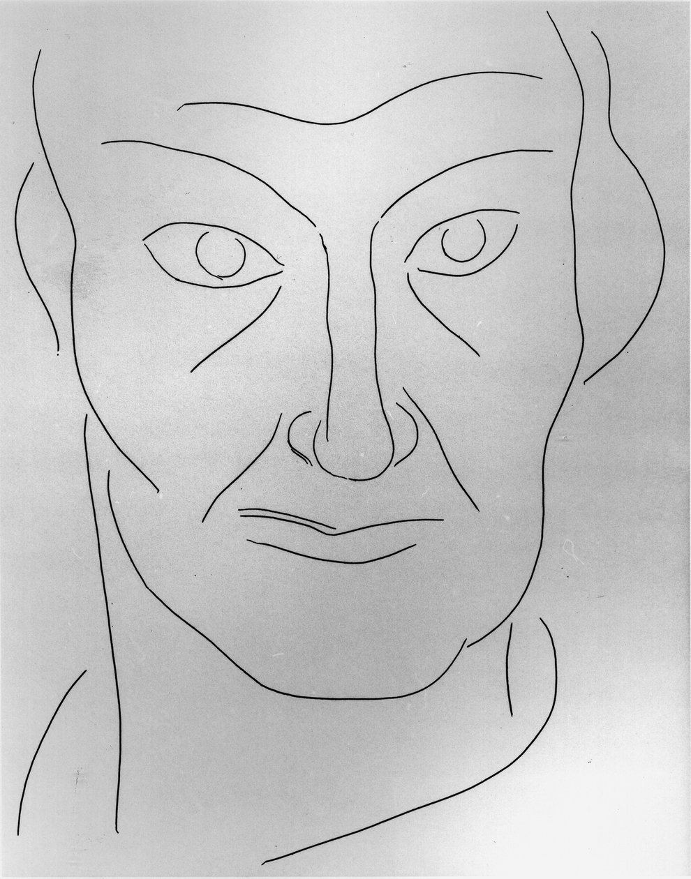Retrato de Charles Baudelaire (1821-67), ilustração para Poems by Stephane Mallarme (1842-98) 1932 (caneta e tinta sobre papel) (fotografia a preto e branco) de Henri Matisse