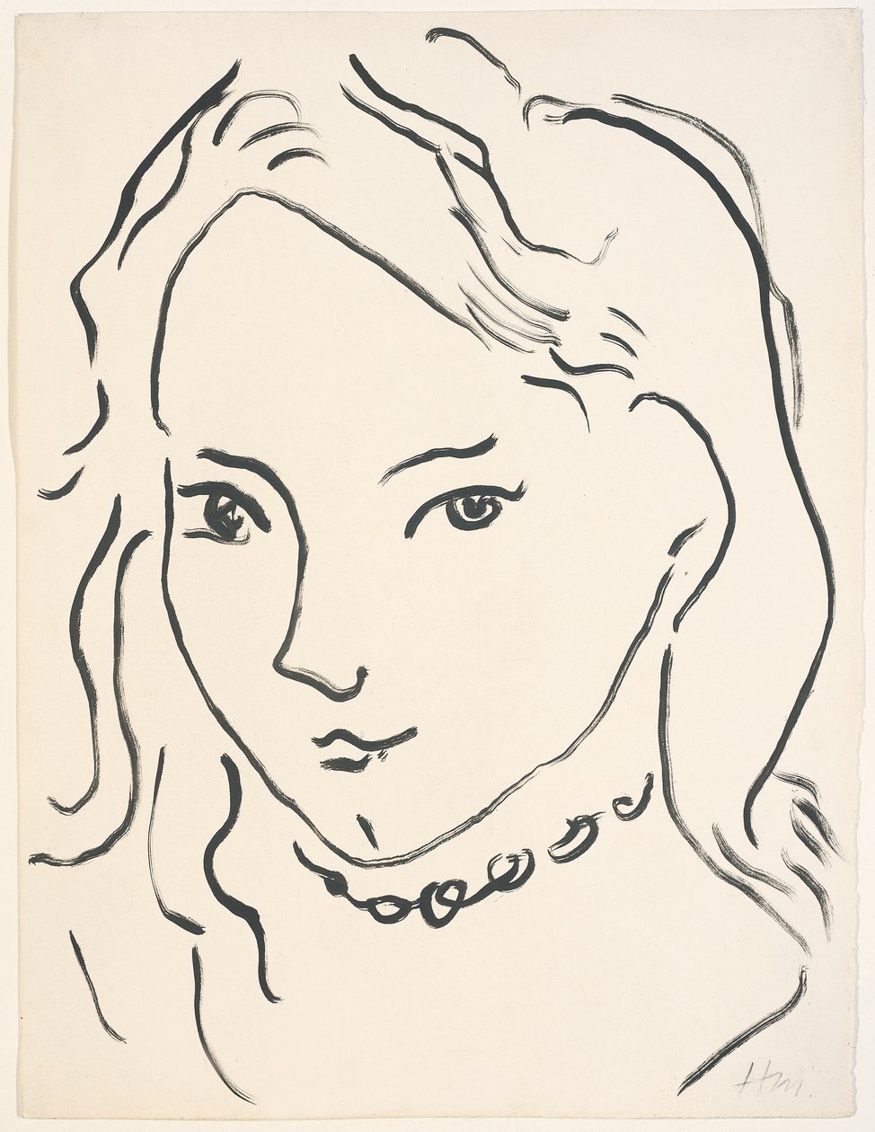 Retrato de Margarida, c. 1906-1907 (pincel e tinta da China sobre papel) de Henri Matisse