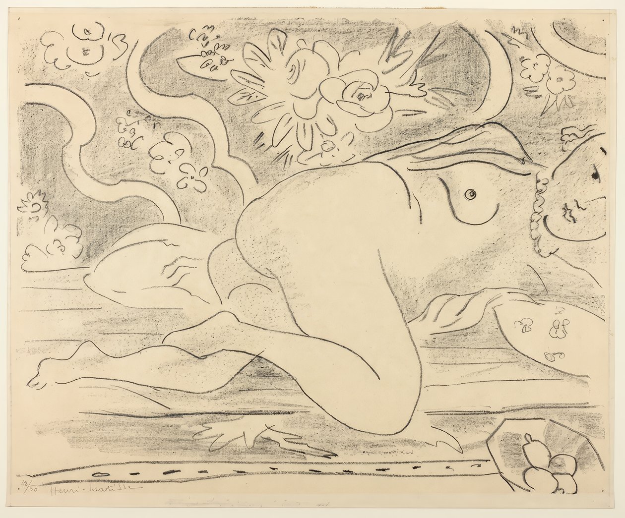 Nu reclinado com taça de fruta de Henri Matisse