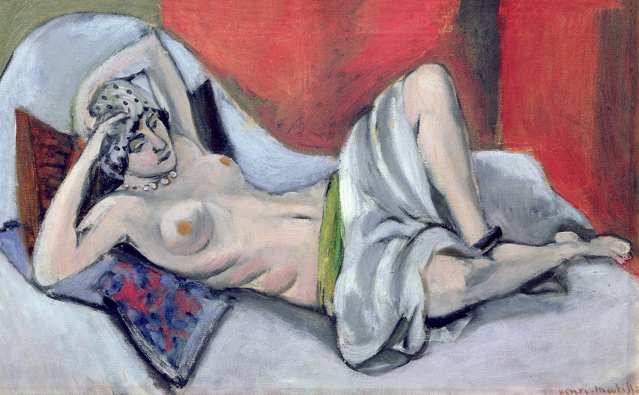 Nu reclinado com panejamento, c.1923-24 (óleo sobre tela) de Henri Matisse