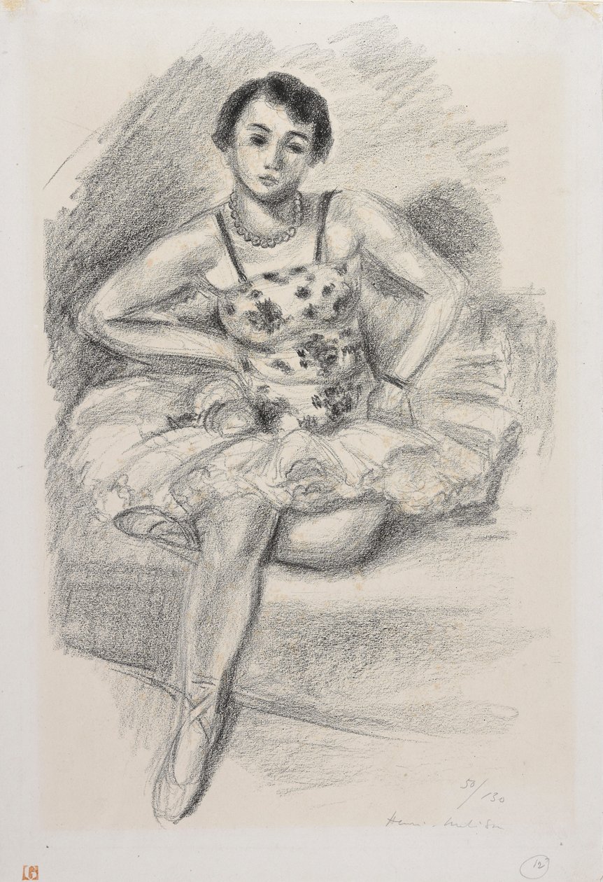 Dançarina Sentada, com a Perna Esquerda Dobrada por Baixo de Henri Matisse
