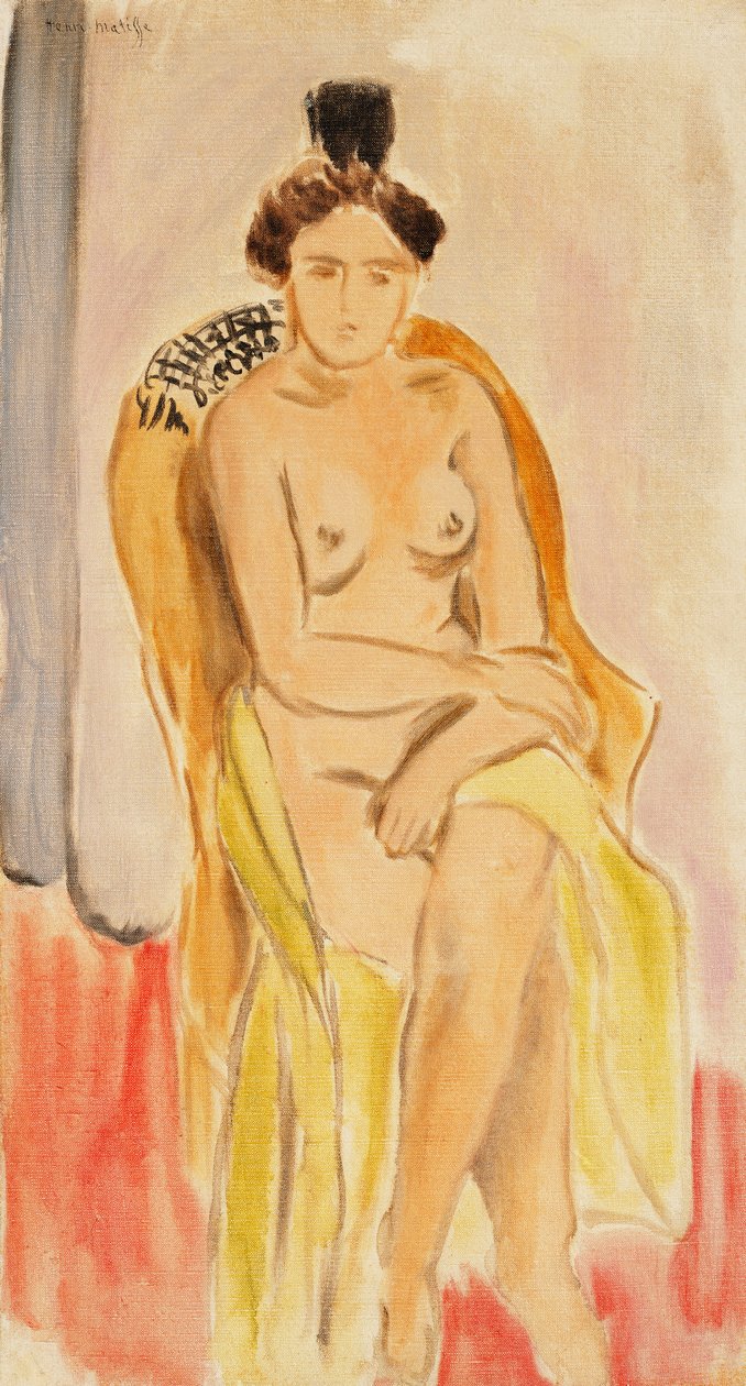 Nu feminino sentado, c.1919-1921 (óleo sobre tela) de Henri Matisse
