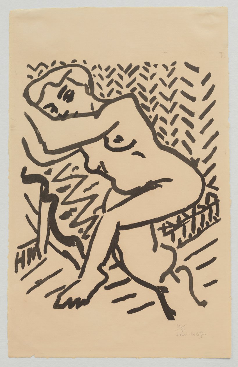 Nu sentado [Pequena xilogravura clara] de Henri Matisse