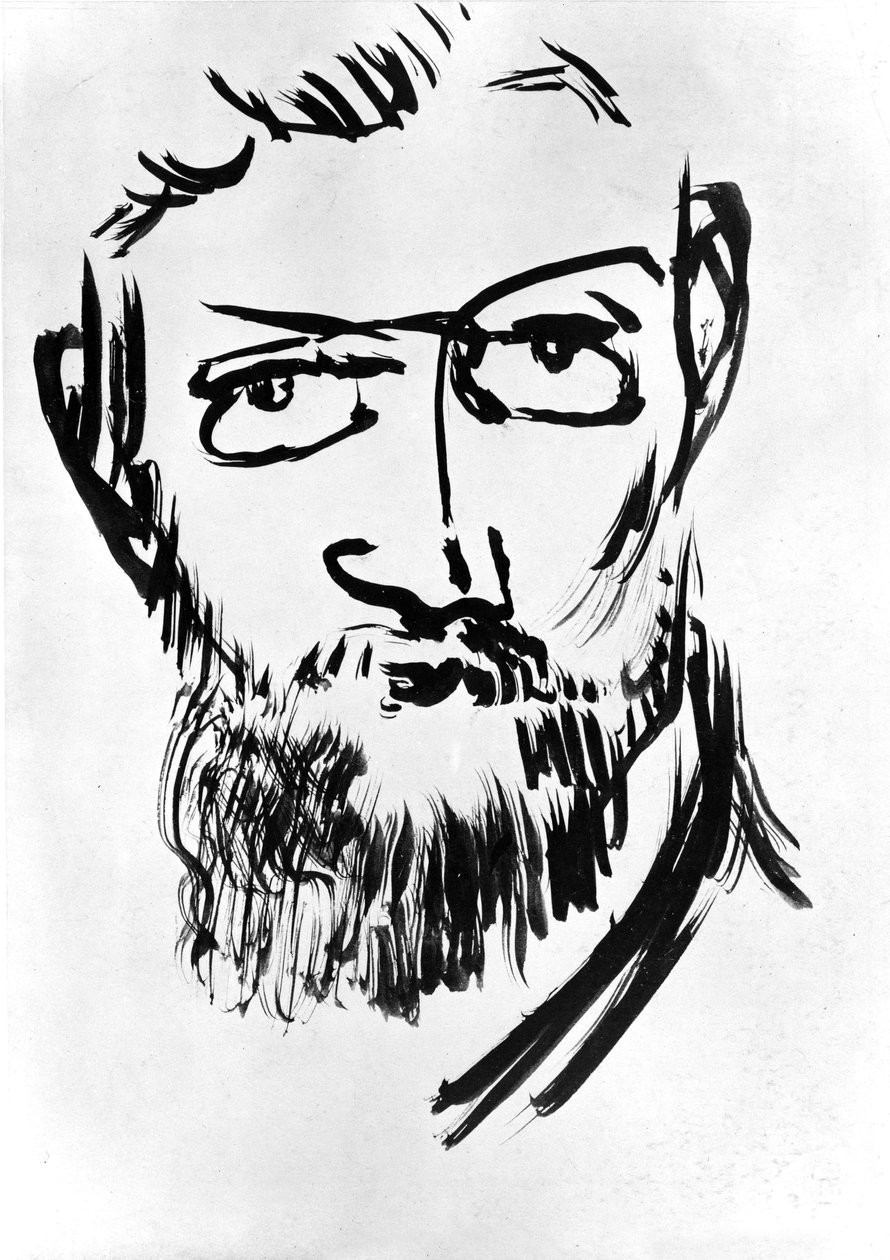 Autorretrato de Henri Matisse (1869-1954) c. 1900 (desenho) de Henri Matisse