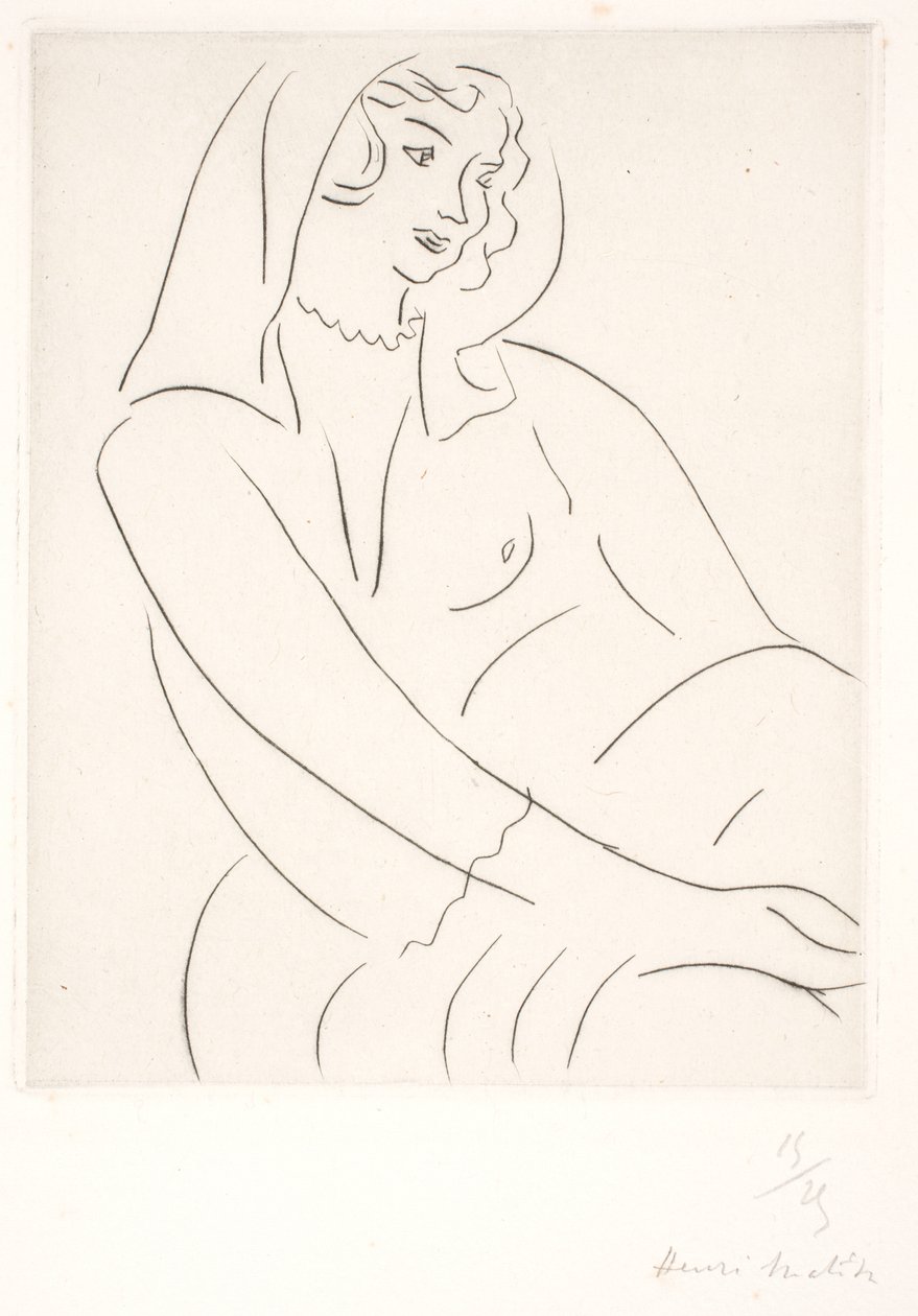 Mulher sentada com véu de Henri Matisse
