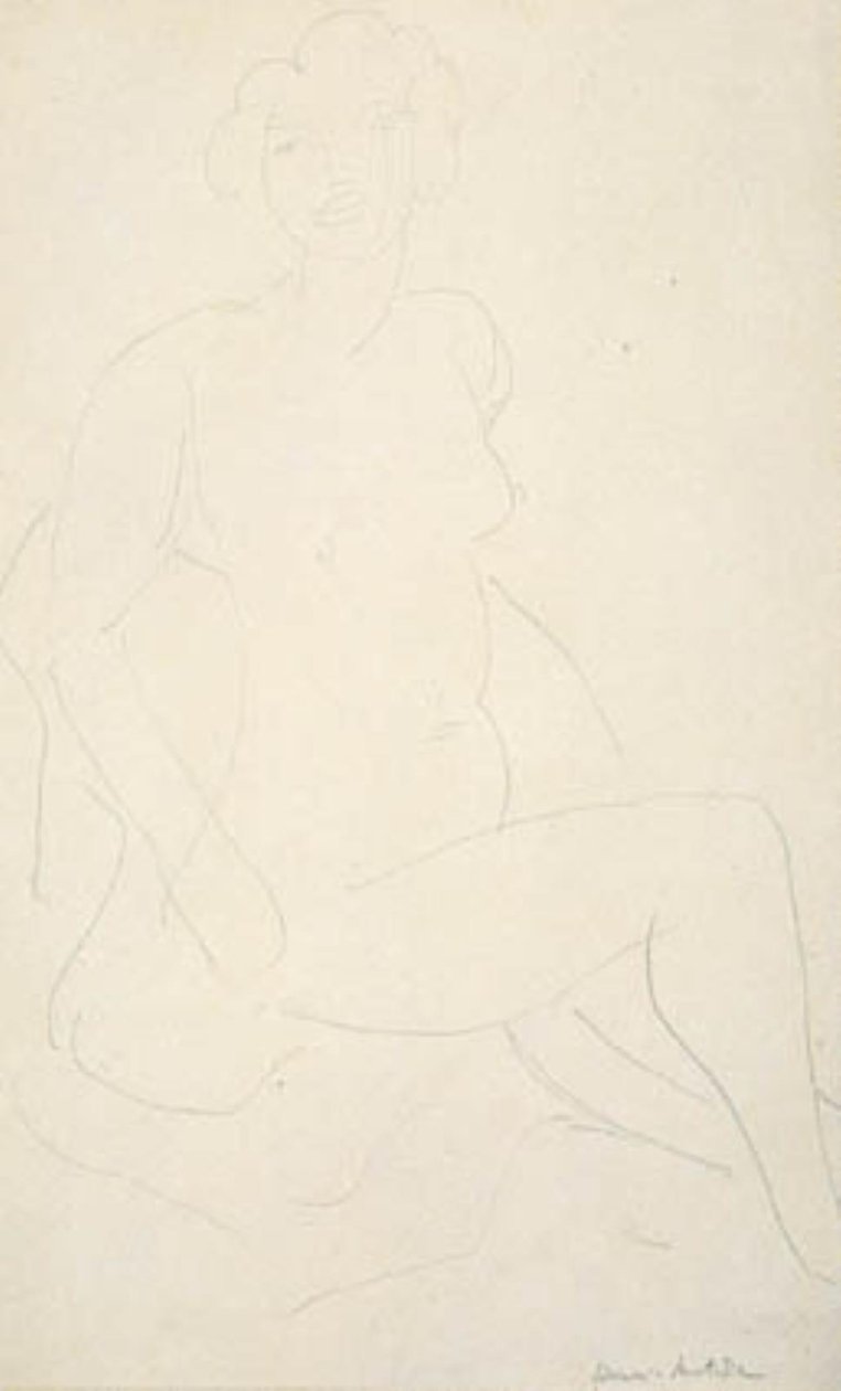 Modelo feminina sentada, virada para a direita de Henri Matisse