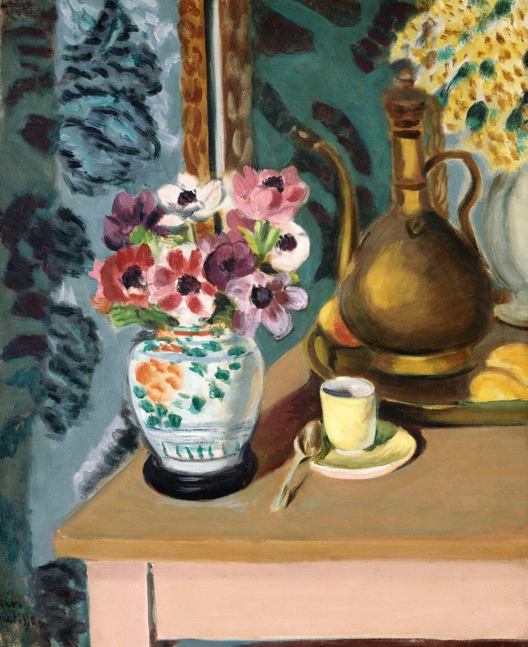 Natureza morta, flores e uma chávena de Henri Matisse