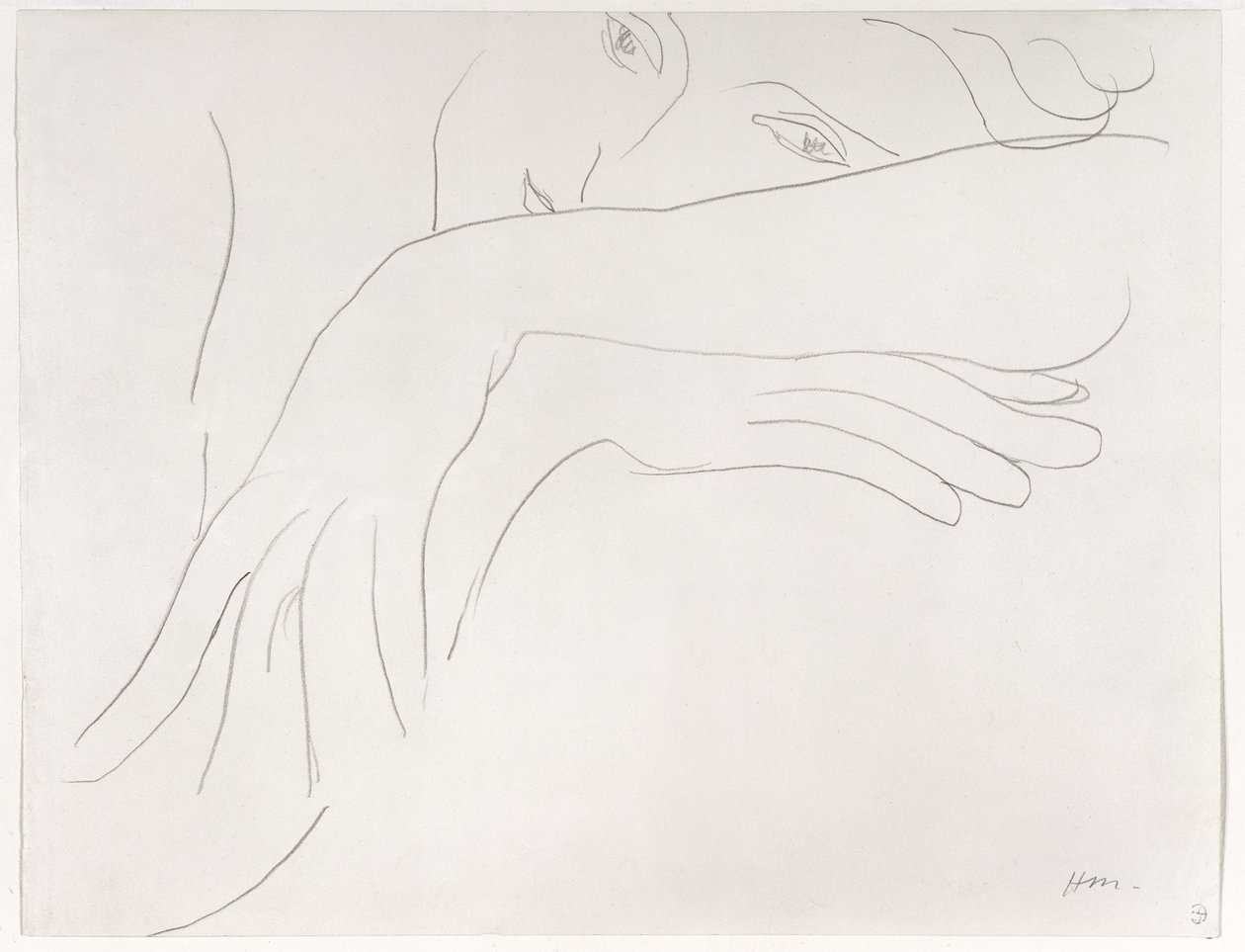 Estudo de um modelo apoiado nas costas de uma cadeira de Henri Matisse