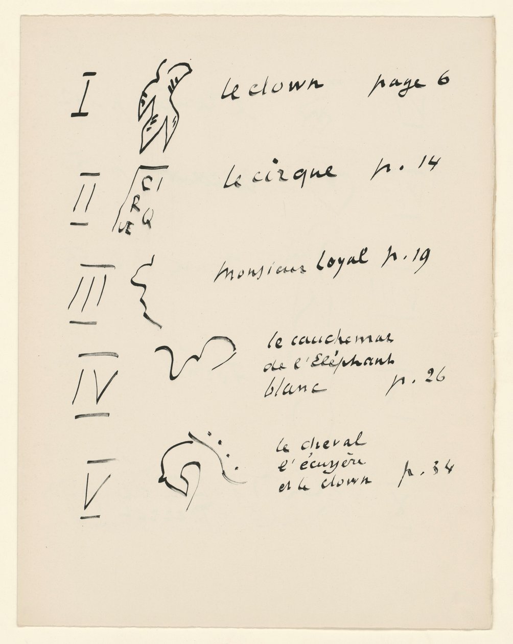 Tabela de imagens 1. De «Jazz». P. 149 de Henri Matisse
