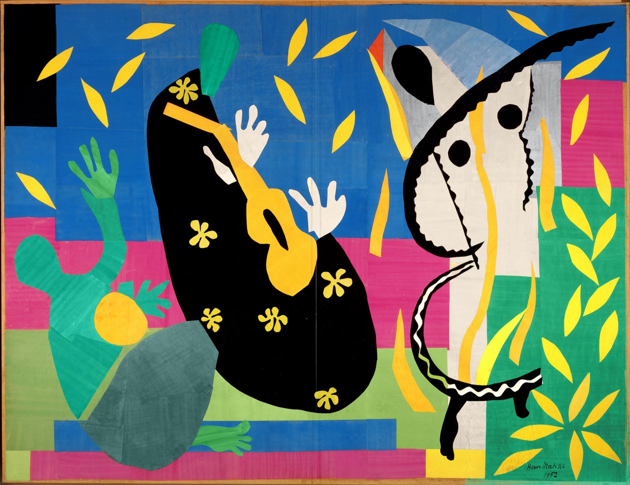 A Tristeza do Rei. 1952 (guache sobre papel, recortado, montado sobre tela) de Henri Matisse