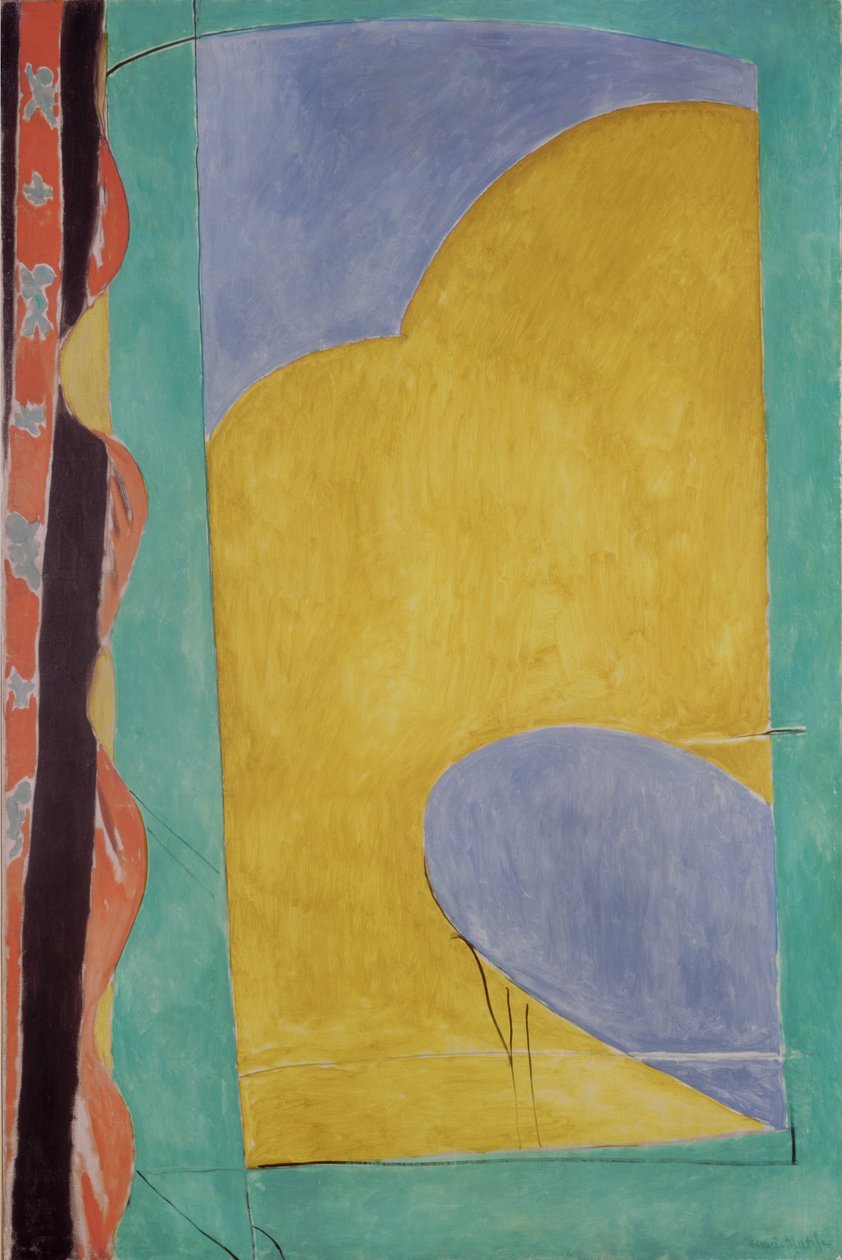 A Cortina Amarela, c.1915 (óleo sobre tela) de Henri Matisse