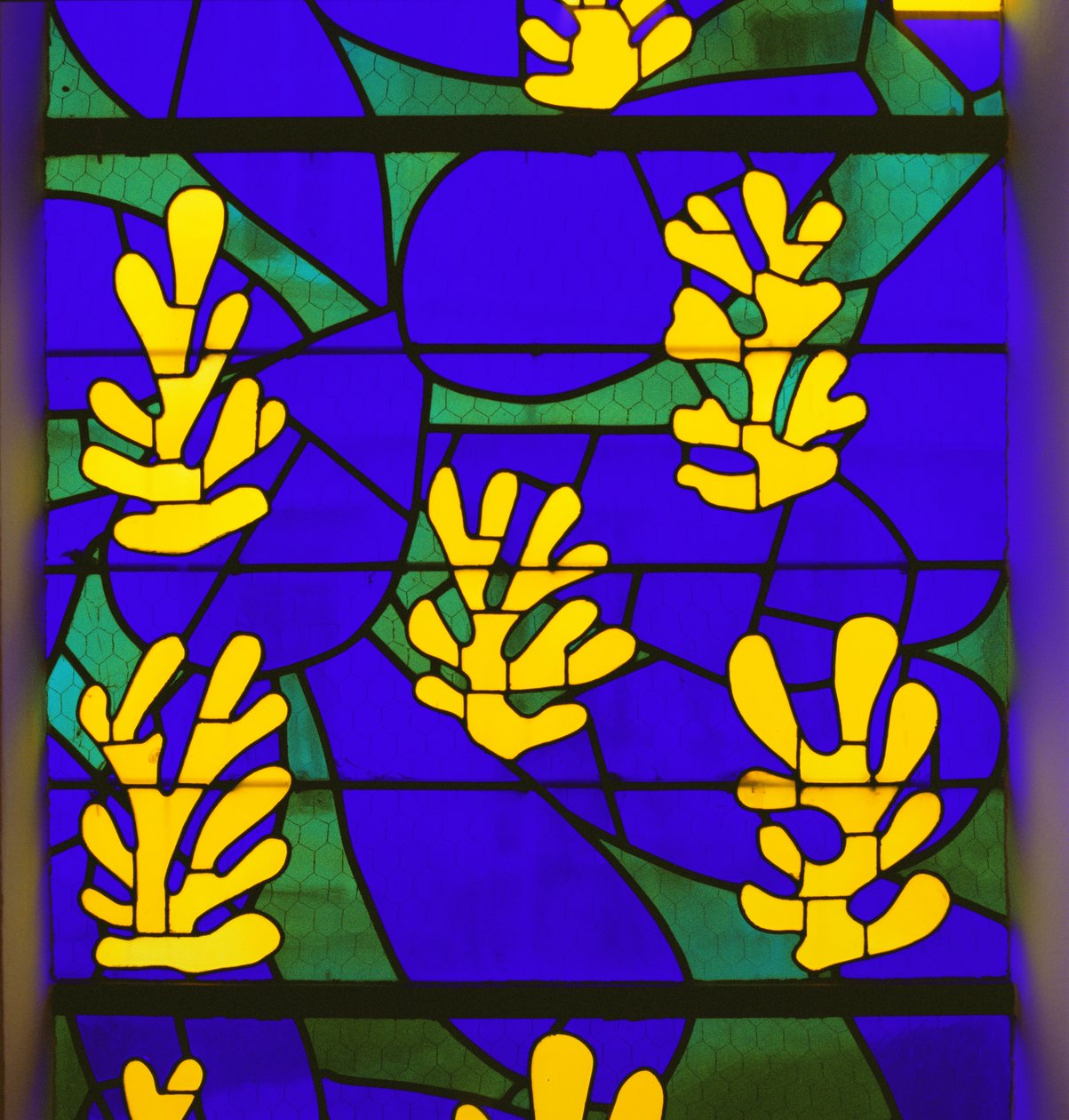 Árvore da Vida" Vitral por detrás do altar da Capela do Rosário, Vence de Henri Matisse