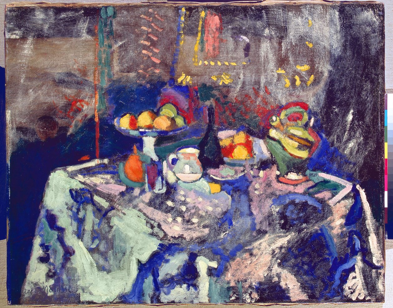 Jarra, garrafa e fruta, c.1906 (óleo sobre tela) de Henri Matisse