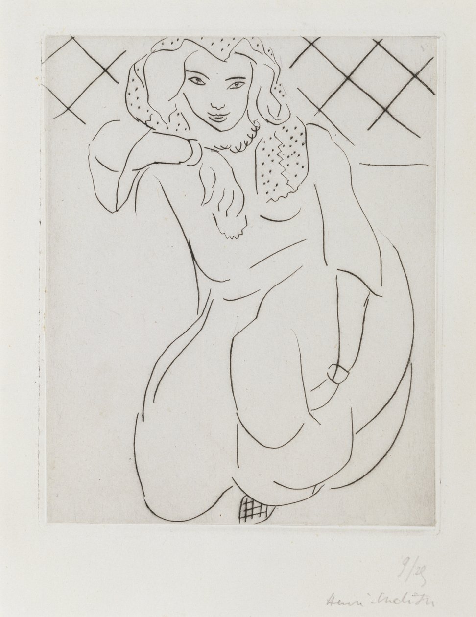 Mulher oriental de véu ajoelhada de Henri Matisse
