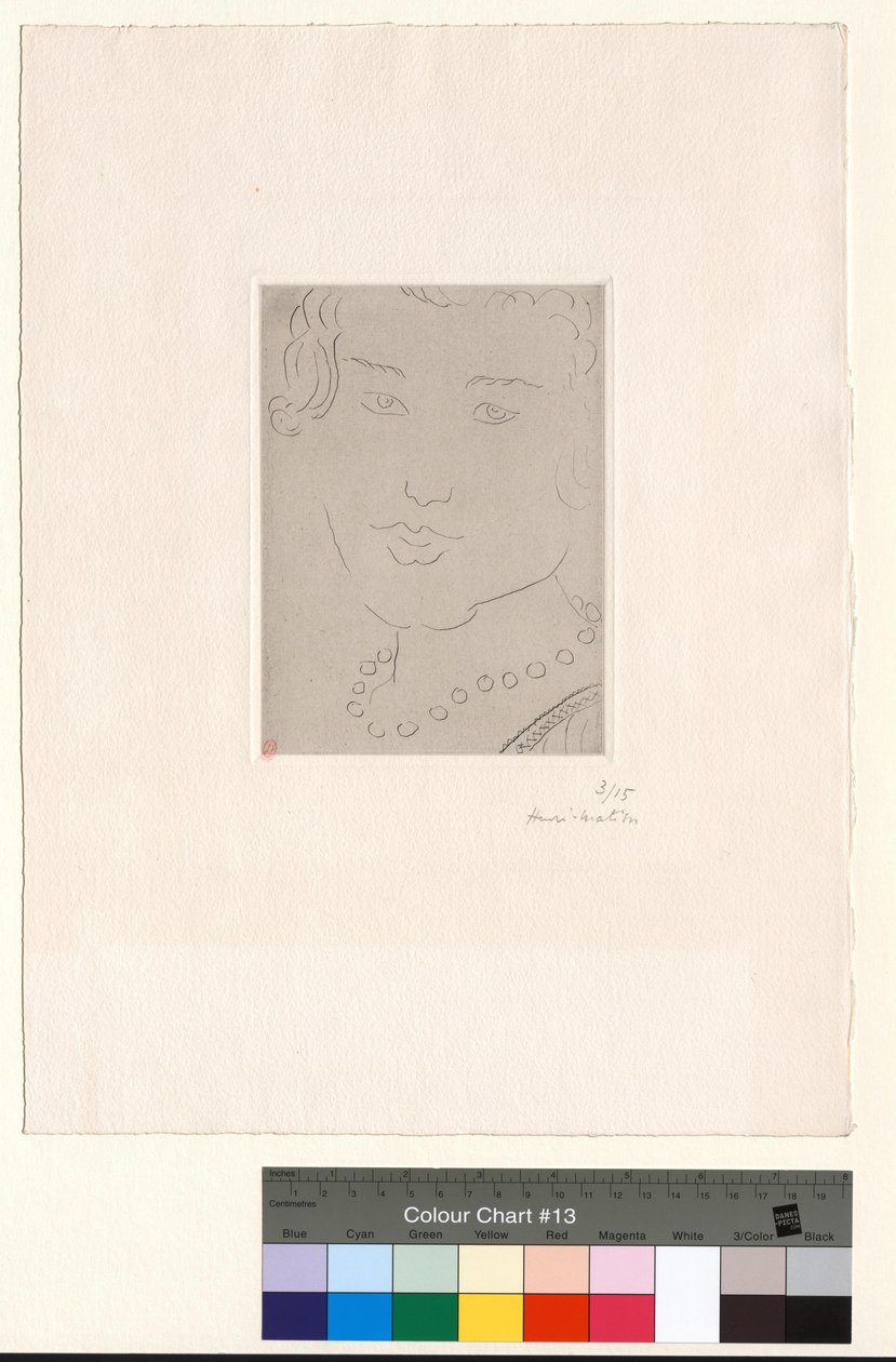 Rosto com colar de pérolas de Henri Matisse