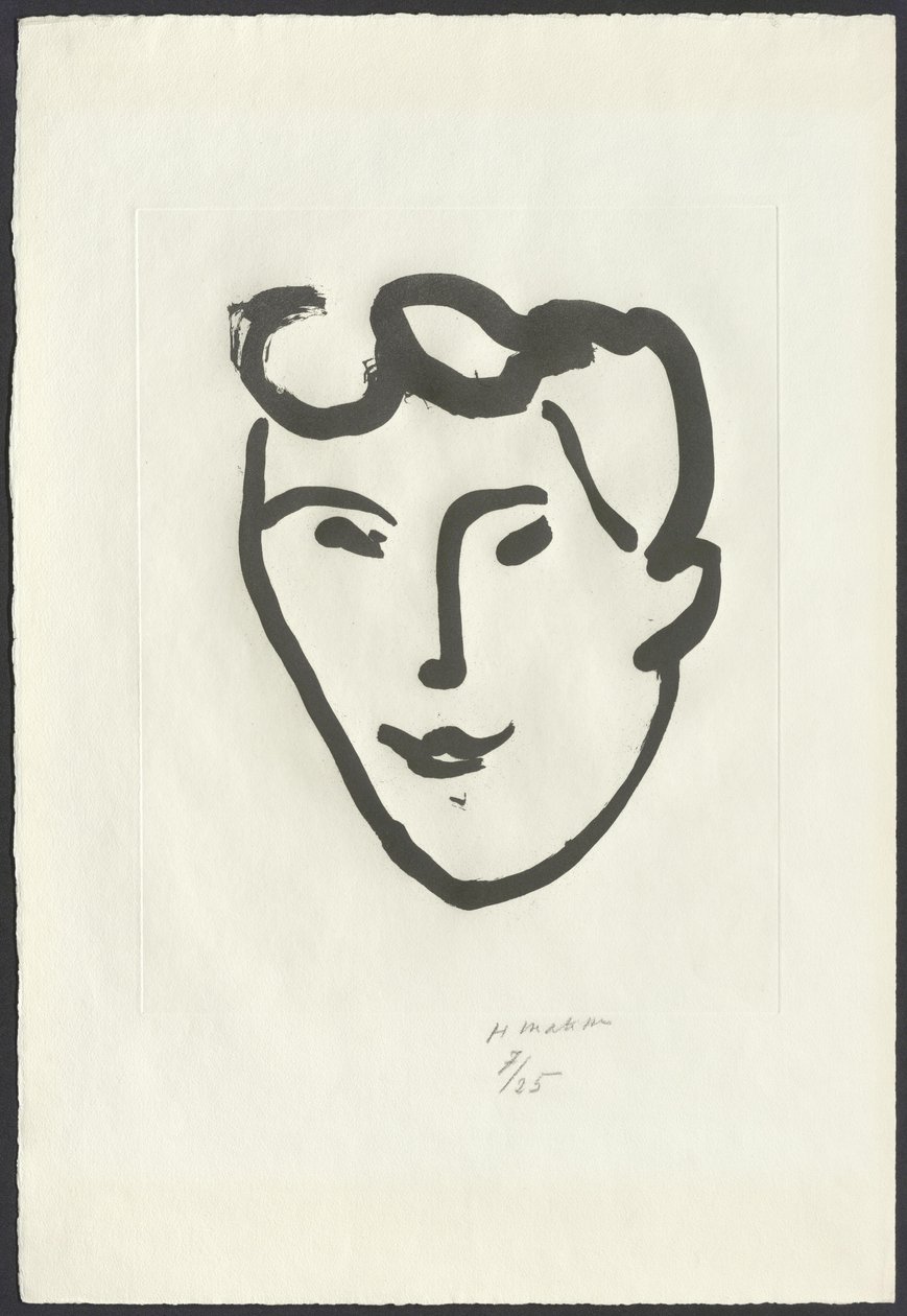 Rosto de mulher [Máscara com rolos] de Henri Matisse