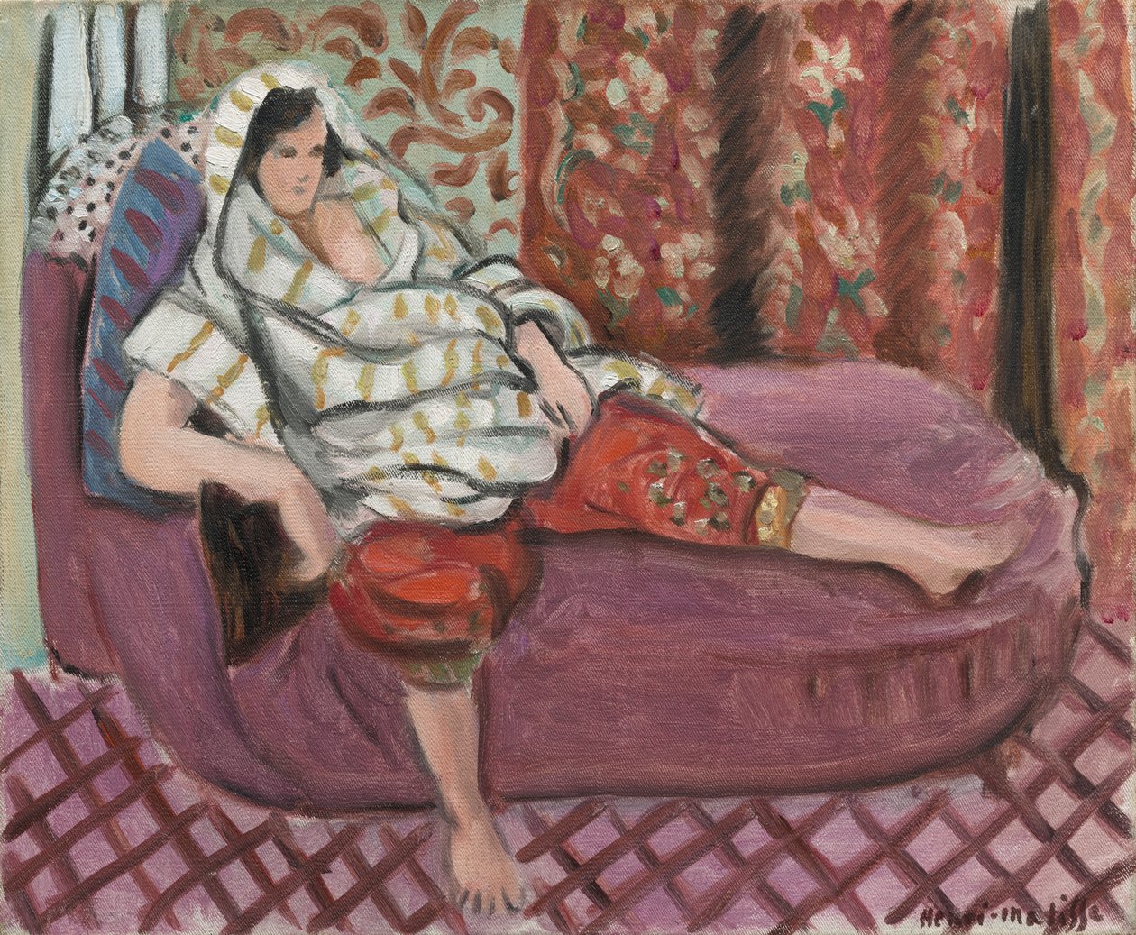 Mulher num divã rosa de Henri Matisse