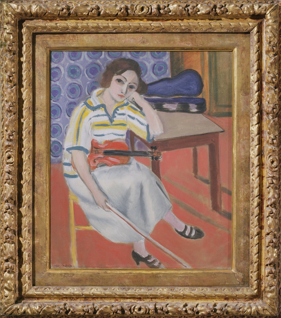 Mulher com violino, c.1921-23 (óleo sobre tela) de Henri Matisse