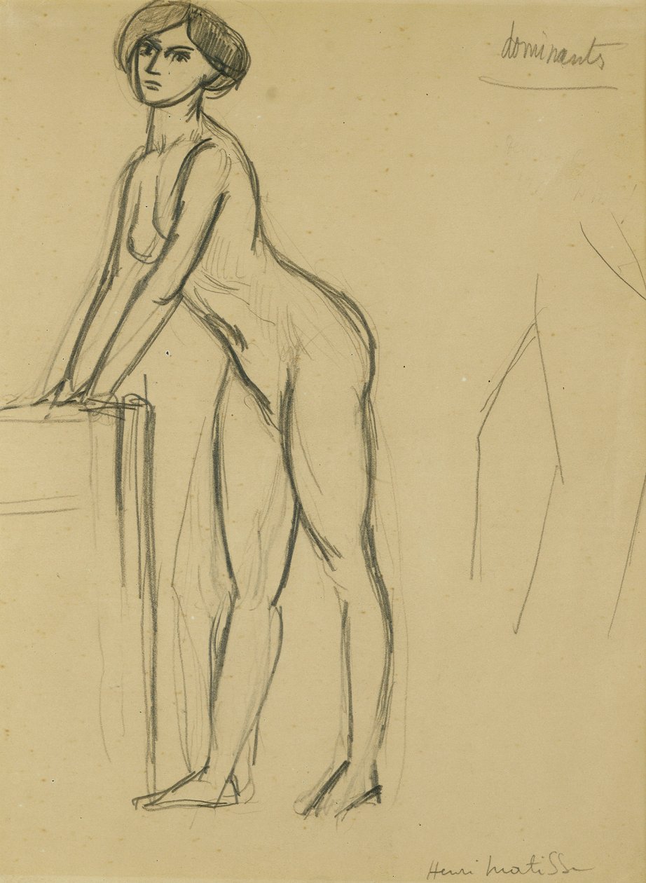 Rapariga de pé, c. 1908-10 (lápis sobre papel) de Henri Matisse