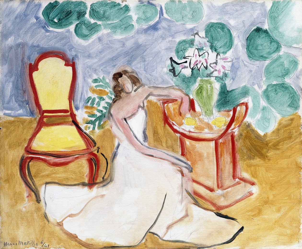 Jovem rapariga com um vestido branco de Henri Matisse