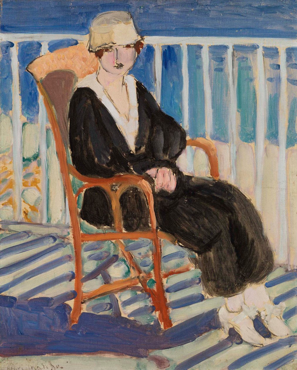 Jovem rapariga numa varanda sobre o oceano (Jeune fille au balcon sur la mer) de Henri Matisse