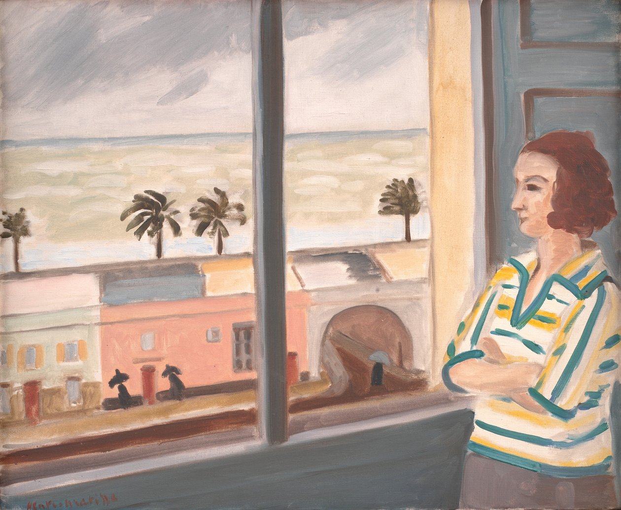 Jovem a contemplar o mar, tempo tempestuoso de Henri Matisse