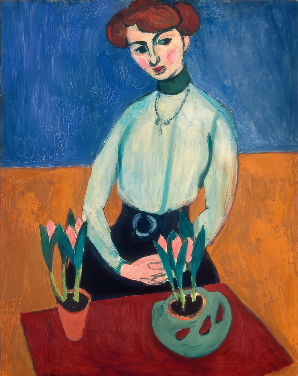 Mulher jovem com tulipas de Henri Matisse