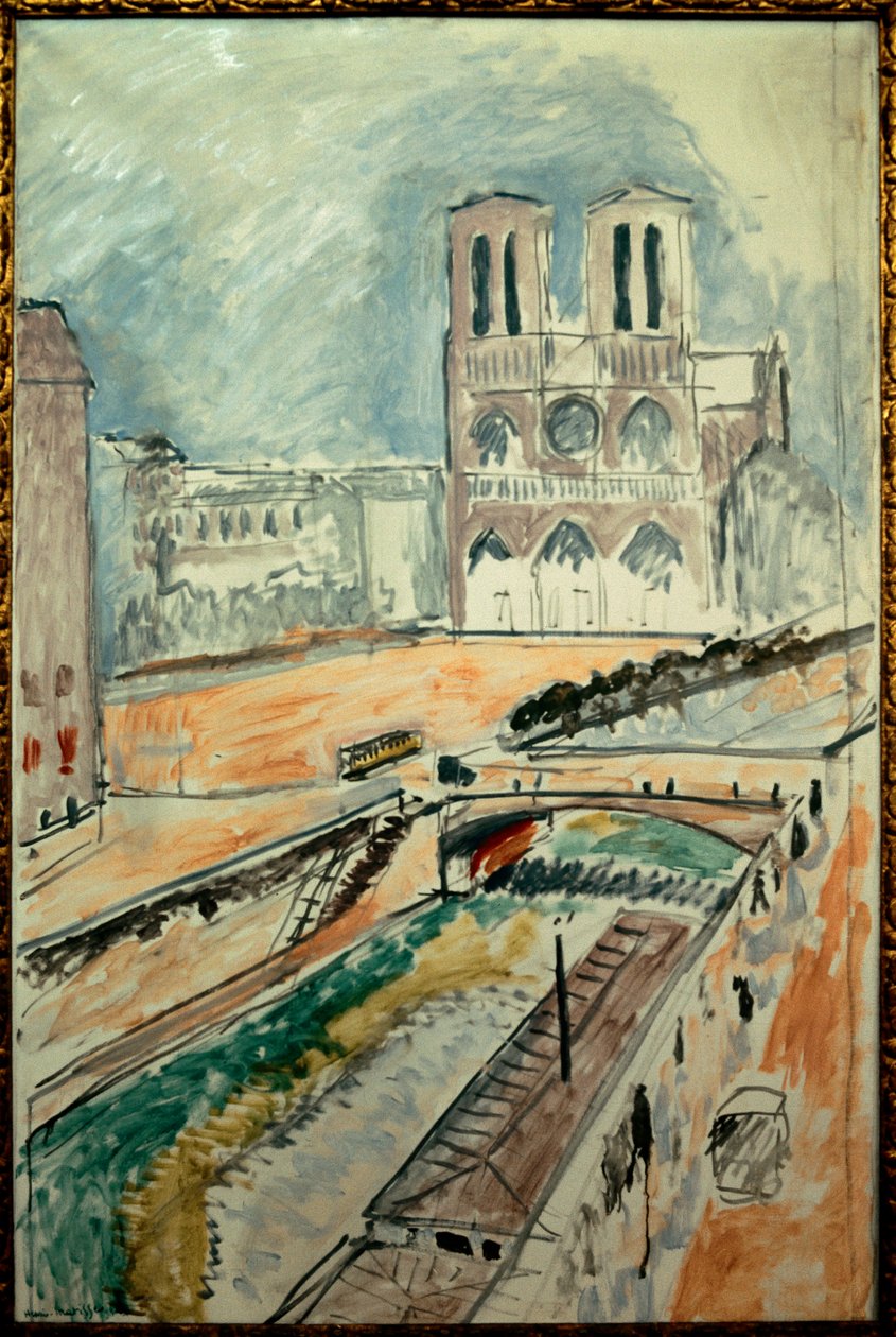 notre dame de paris le quai saint michel 1914 (óleo sobre tela) de Henri Matisse