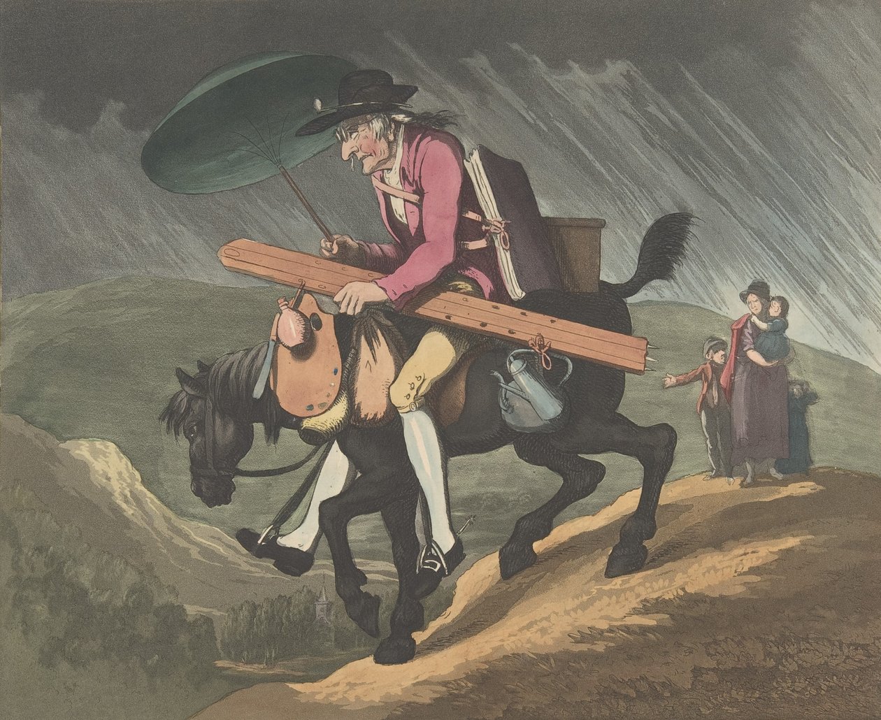 Um artista viajando no País de Gales, 10 de fevereiro de 1799. de Henri Merke