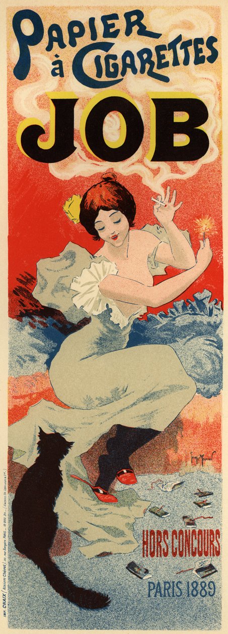 Cartaz de publicidade para o papel de seda Job, c. 1900 de Henri Meunier