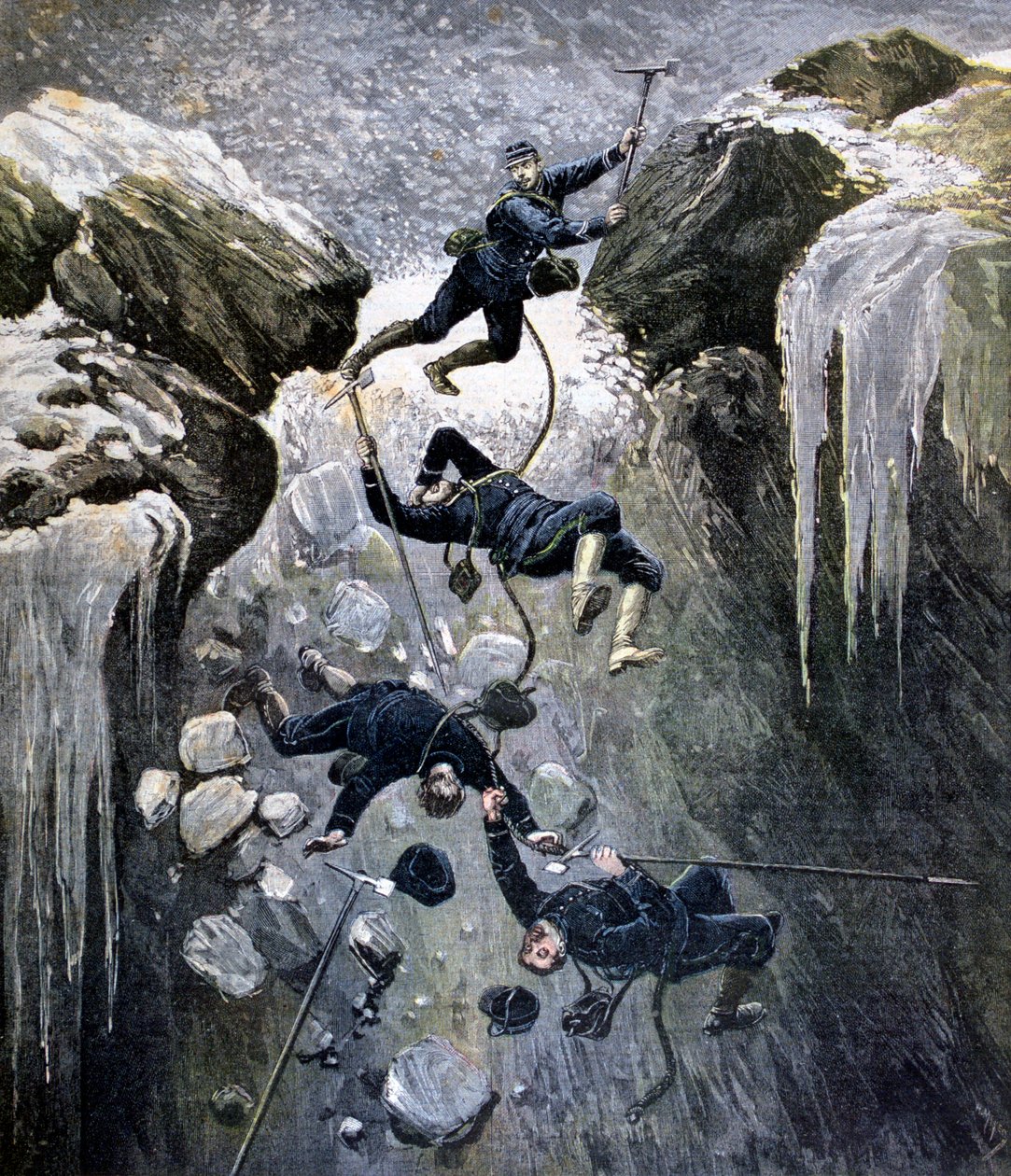Um terrível acidente nos Alpes, 1892 de Henri Meyer