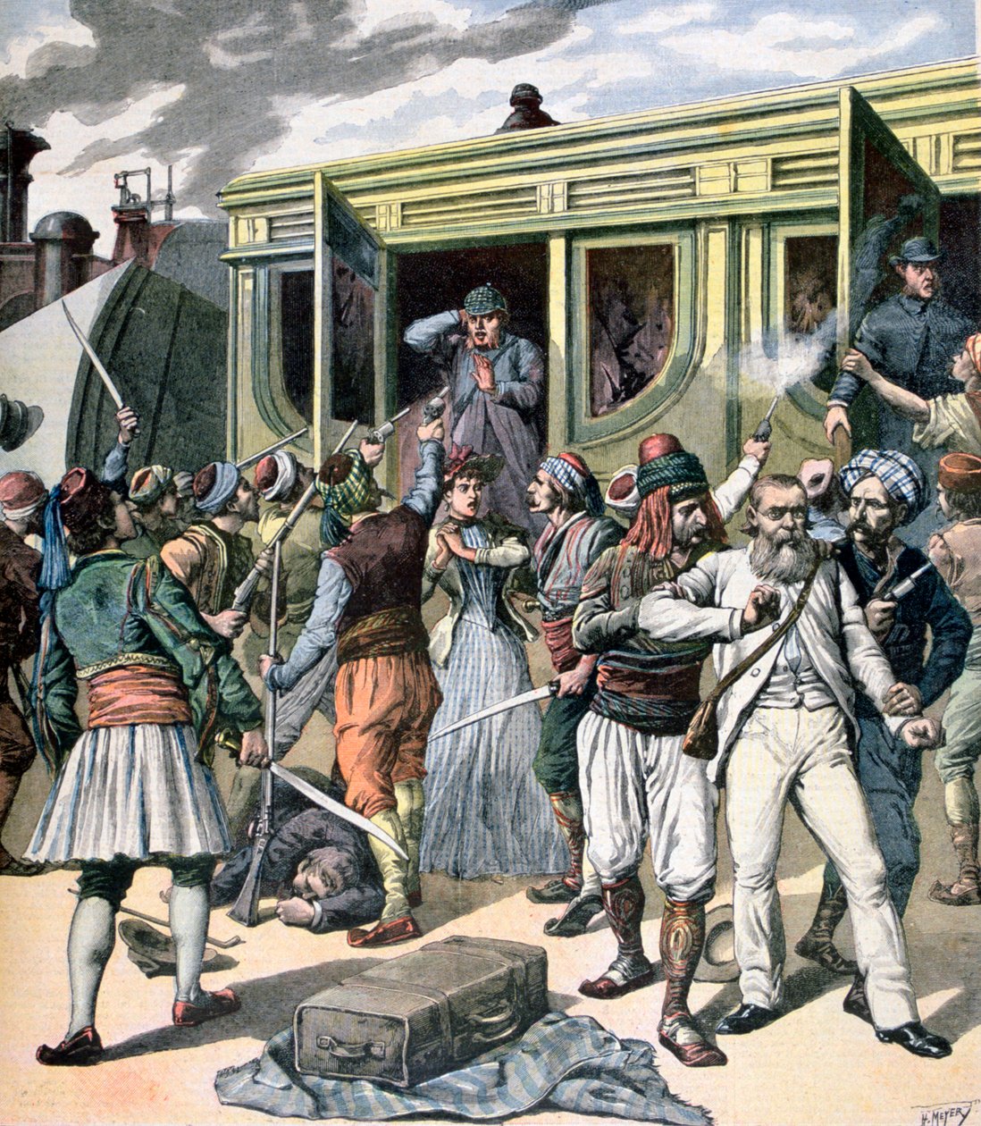 Assalto à mão armada no Oriente, 1891 de Henri Meyer
