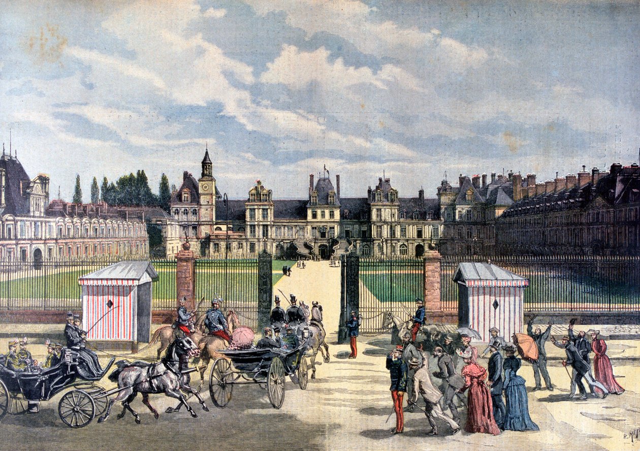 Chegada do presidente da República, Château de Fontainebleau, 1892 de Henri Meyer