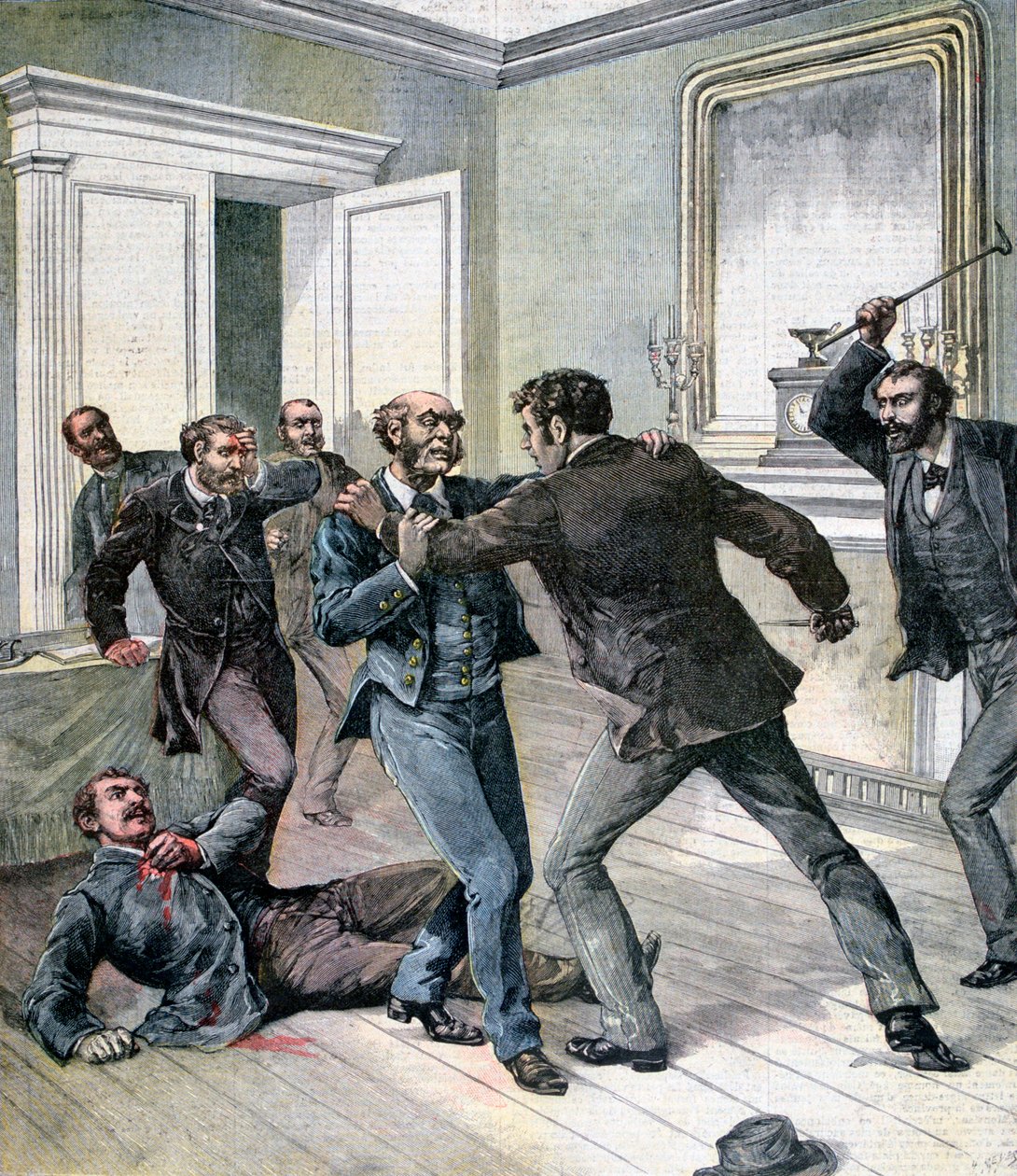 Ataque no escritório da Prefeitura do Sena, Paris, 1892 de Henri Meyer
