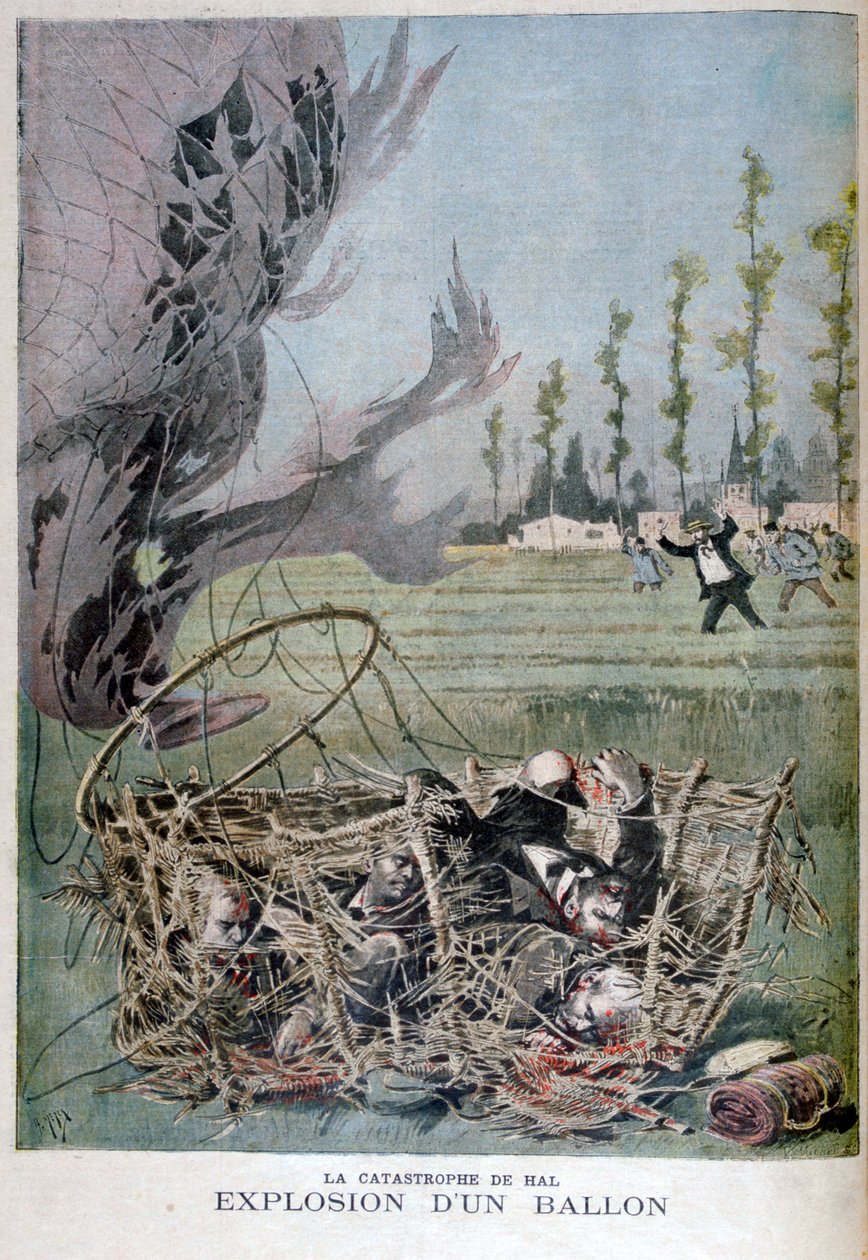Explosão de balão em Hal, Bélgica, 1895. de Henri Meyer