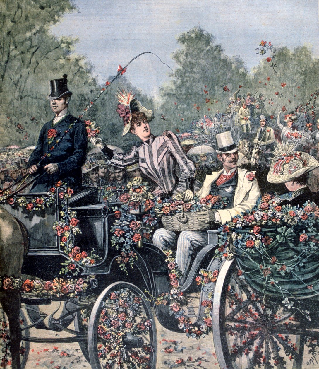 Desfile da Batalha das Flores, 1891 de Henri Meyer