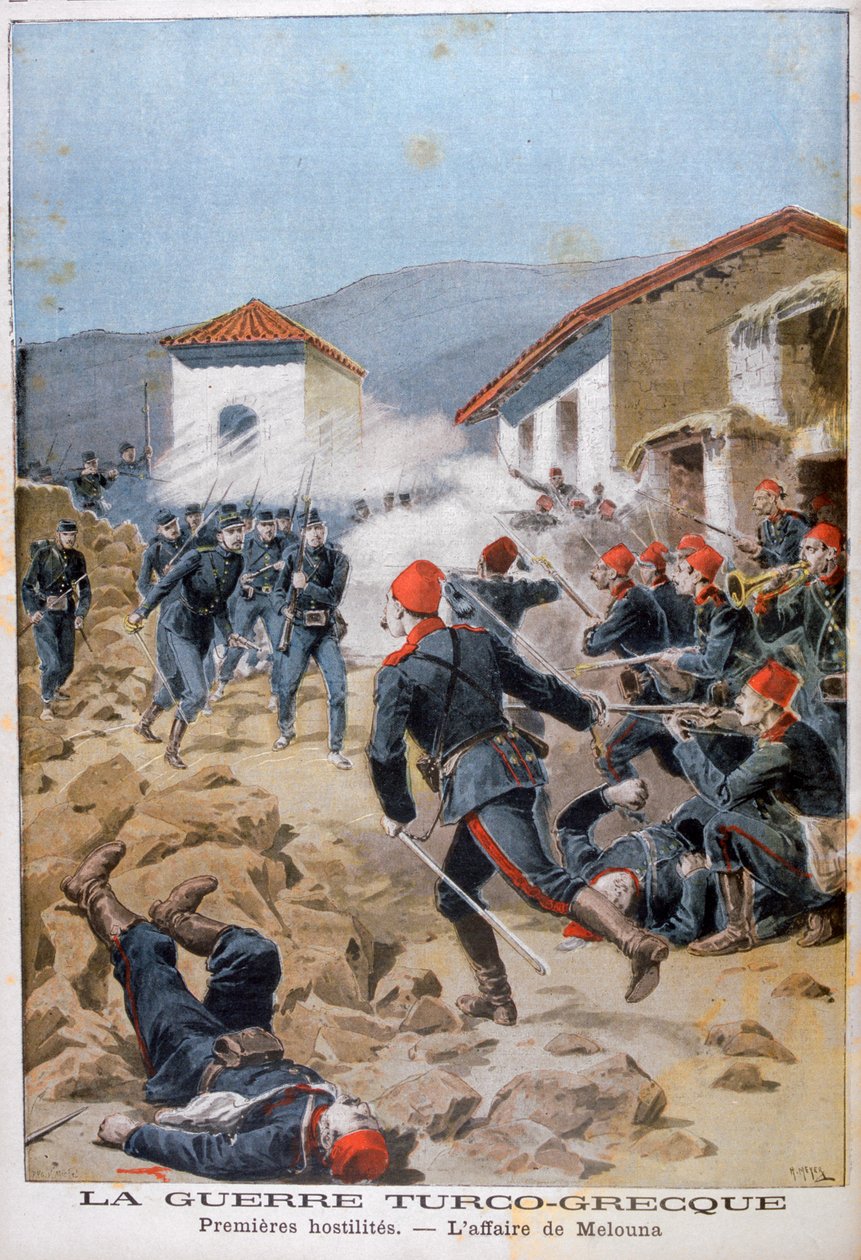Batalha de Meluna, guerra greco-turca, 1897 de Henri Meyer