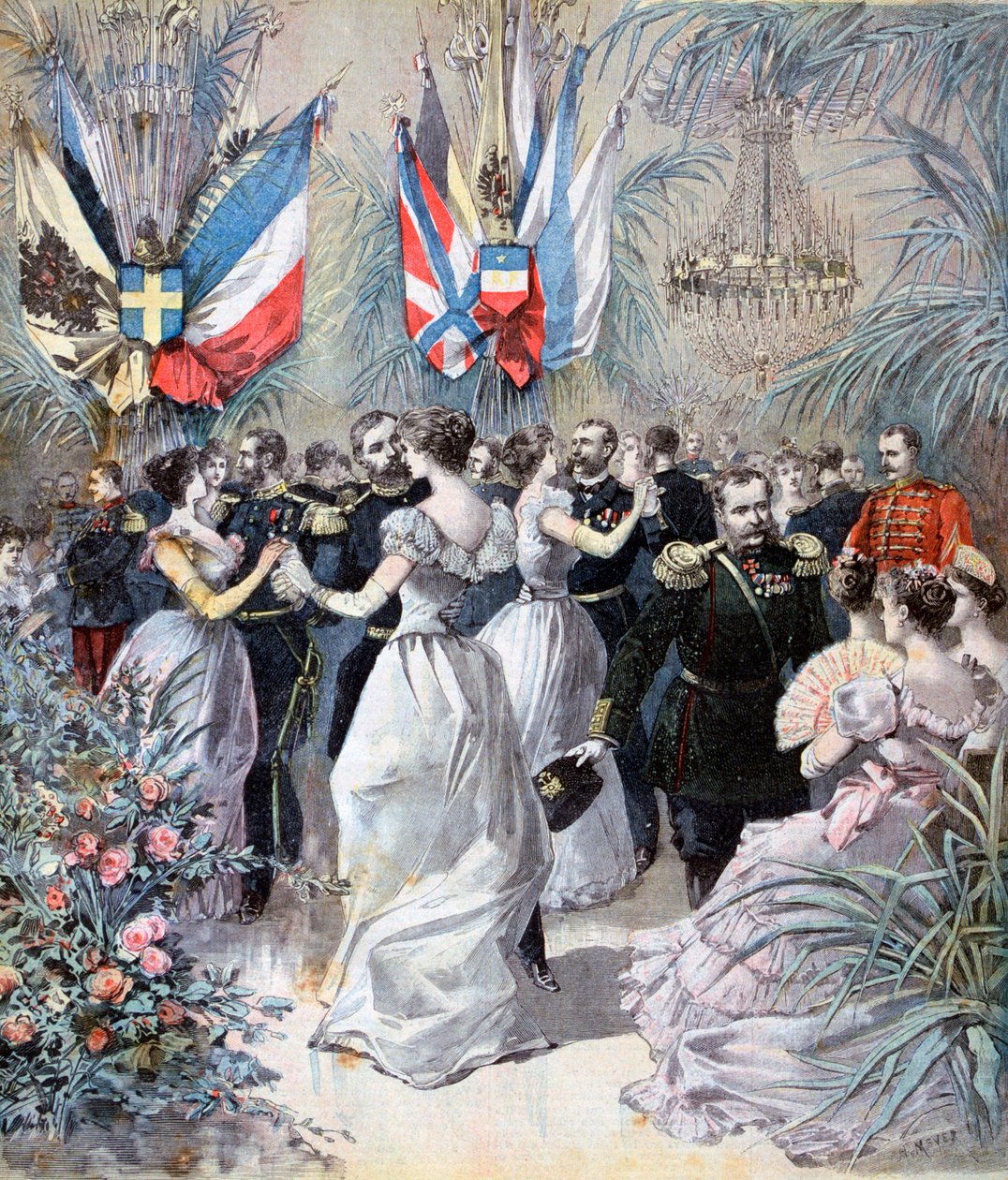 Celebrações em homenagem à visita da frota russa em Toulon, 1893 de Henri Meyer
