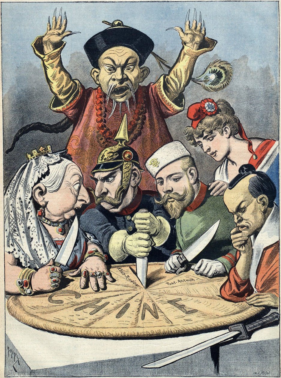 China - o bolo dos reis e ... dos imperadores Caricatura, 1898 de Henri Meyer