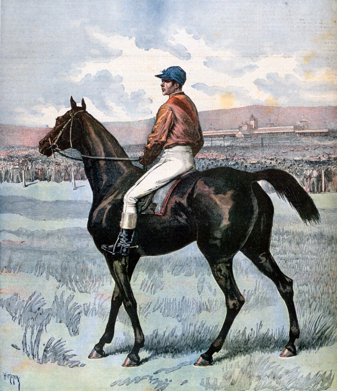 Clamart, vencedor do Grand Prix de Paris, de propriedade de Edmond Blanc, 1892 de Henri Meyer