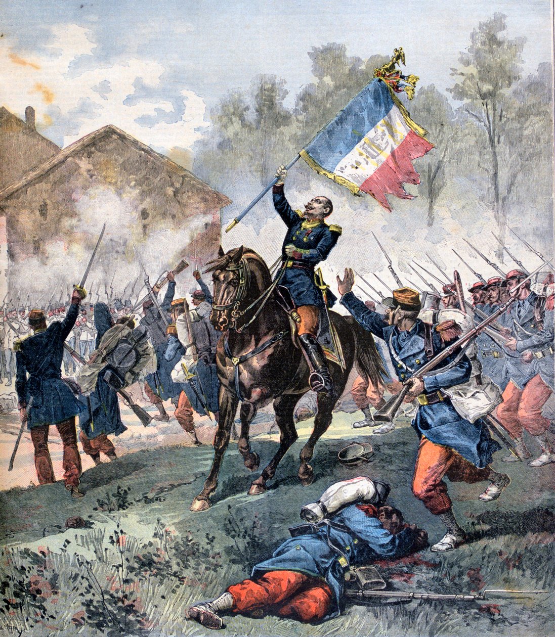 Morte do Coronel Malleville, Batalha de Solferino, 24 de junho de 1859, 1891 de Henri Meyer