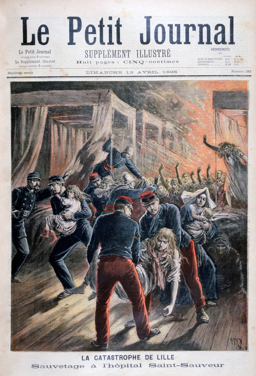 Desastre no hospital Saint-Sauveur, Lille, França, 1896 de Henri Meyer