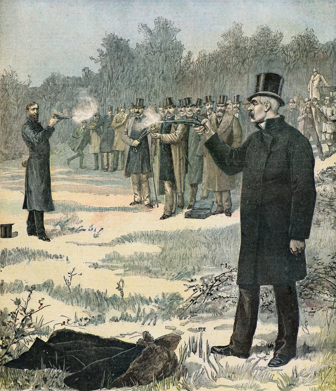 Duelo entre Georges Clemenceau e Paul Deroulede de Henri Meyer