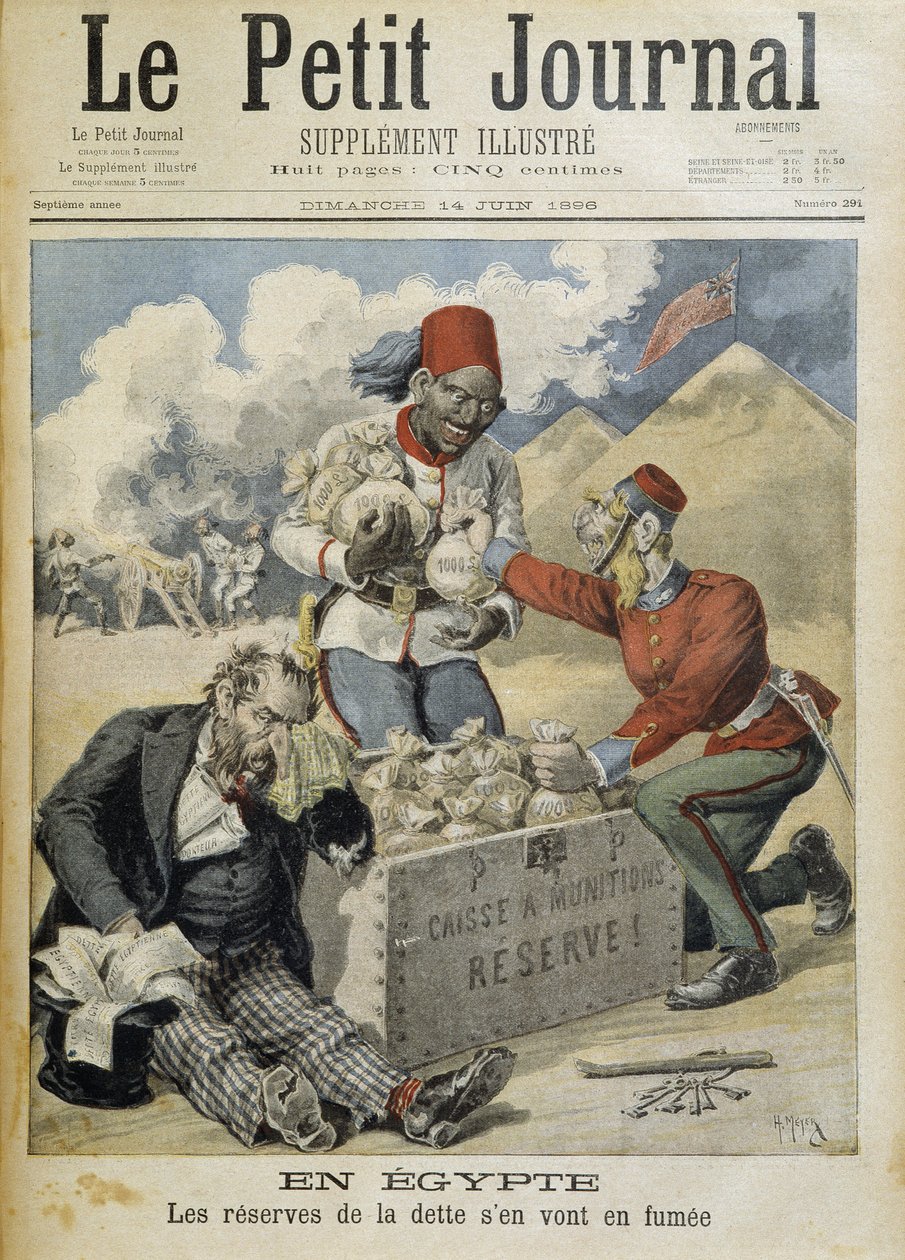 Egipto: reservas de dívida vão para o fumo - no "Le Petite Journal" de 14/06/1896 de Henri Meyer