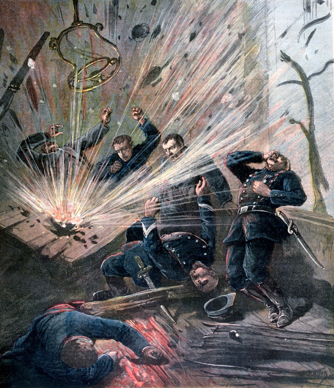 Explosão na delegacia de polícia na Rue des Bons-Enfants, Paris, 1892 de Henri Meyer